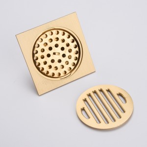 Gold supplier brass tile insert floor shower hair catcher drain