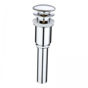 Sanitary ware round big cap brass click clack pop up waste for basin